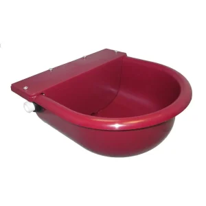 Abbeveratoio a galleggiante in plastica con tappo di scarico – bordeaux