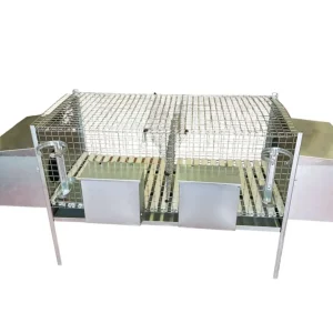Gabbia per conigli 2 posti fattrici completa di nidi
