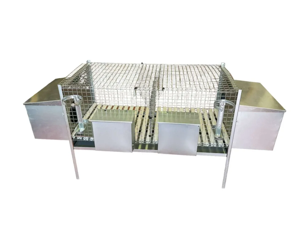 Gabbia per conigli 2 posti fattrici completa di nidi - immagine 2