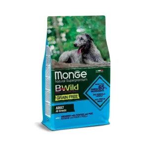 Monge bwild cane grain free adult acciughe patate e piselli 2,5 kg – all breeds