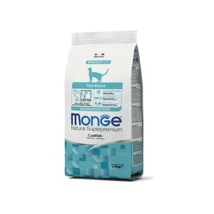 Monge superpremium gatto sterilizzato con merluzzo 1,5 kg