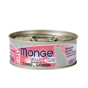 Monge jelly gatto adult pezzetti di tonno con gamberi – 80 gr