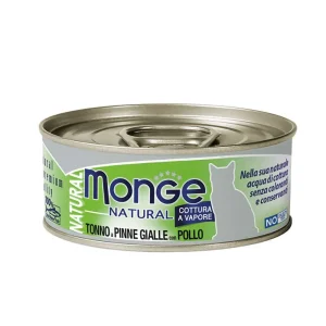 Monge natural gatto adult pezzetti di tonno a pinne gialle con pollo – 80 gr