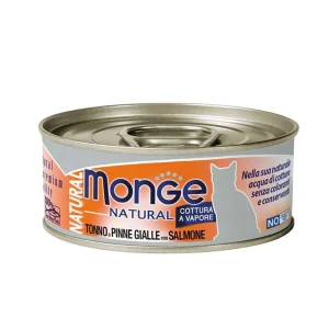 Monge natural gatto adult pezzetti di tonno a pinne gialle con salmone – 80 gr