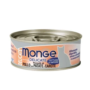 Monge delicate gatto adult pezzetti di pollo con patate e carote – 80 gr