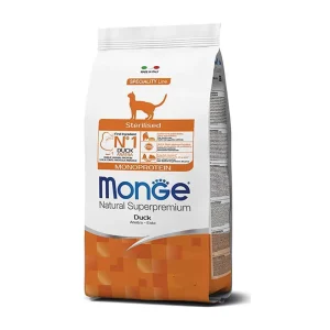 Monge superpremium gatto sterilizzato con anatra 10 kg