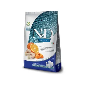 Farmina N&D cane ocean adult medium/maxi merluzzo zucca e arancia 12 kg
