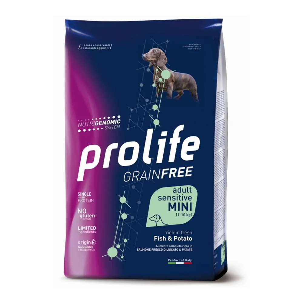 Prolife cane grain free sensitive adult mini pesce e patate 2 kg - immagine 2