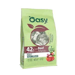Oasy gatto original adult sterilizzato con manzo 1,5 kg