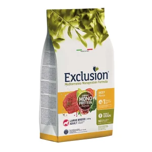 Exclusion mediterraneo monoproteico cane adult large manzo 12 kg