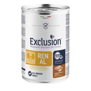 Exclusion diet cane renal wet all breeds maiale sorgo e riso 400 gr