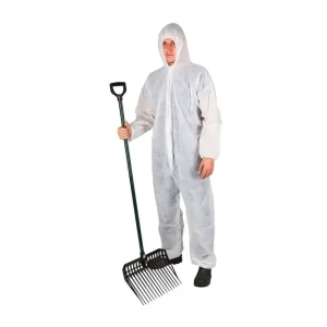 TUTA MONOUSO BIANCA CON CAPPUCCIO – MIS. XL