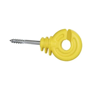 SET 25 ISOLATORI GIALLI AD ANELLO CON SUPPORTO X LEGNO