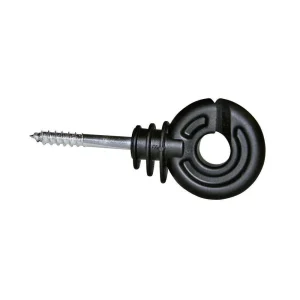 SET 25 ISOLATORI NERI AD ANELLO CON SUPPORTO X LEGNO