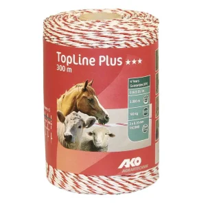 Ako filo per recinzione elettrica Topline Plus 300 mt x 3 mm – bianco/rosso