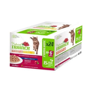 Natural trainer gatto multipack adult pollo/salmone – 24 buste da 85 gr