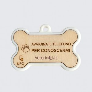 Medaglietta NFC PetTap Luxury con Profilo Digitale | Carta d’Identità e Libretto Sanitario del Pet – Bianco