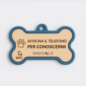 Medaglietta NFC PetTap Luxury con Profilo Digitale | Carta d’Identità e Libretto Sanitario del Pet – Blu Avio