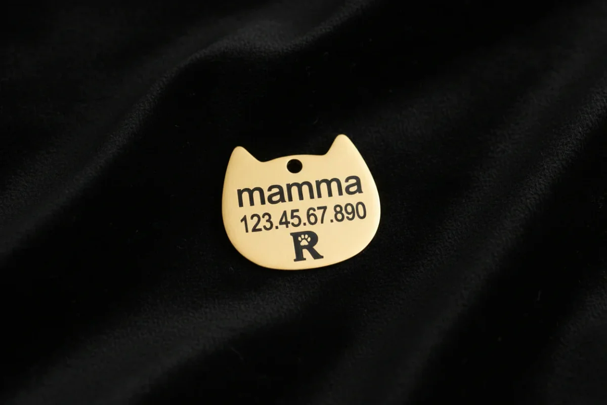 Medaglietta personalizzata gatto, Color oro o argento By RosiLù - immagine 4