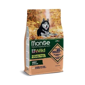 Monge cane BWild adult all breeds salmone e piselli