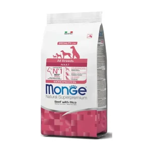 Monge cane superpremium adult all breeds manzo e riso