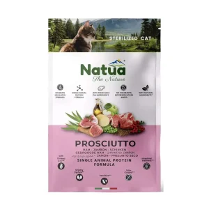 Natua gatto dry sterilizzato prosciutto