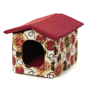 Leopet cuccia Casetta Lusso con tetto e cuscino estraibile 47x35x35 h cm