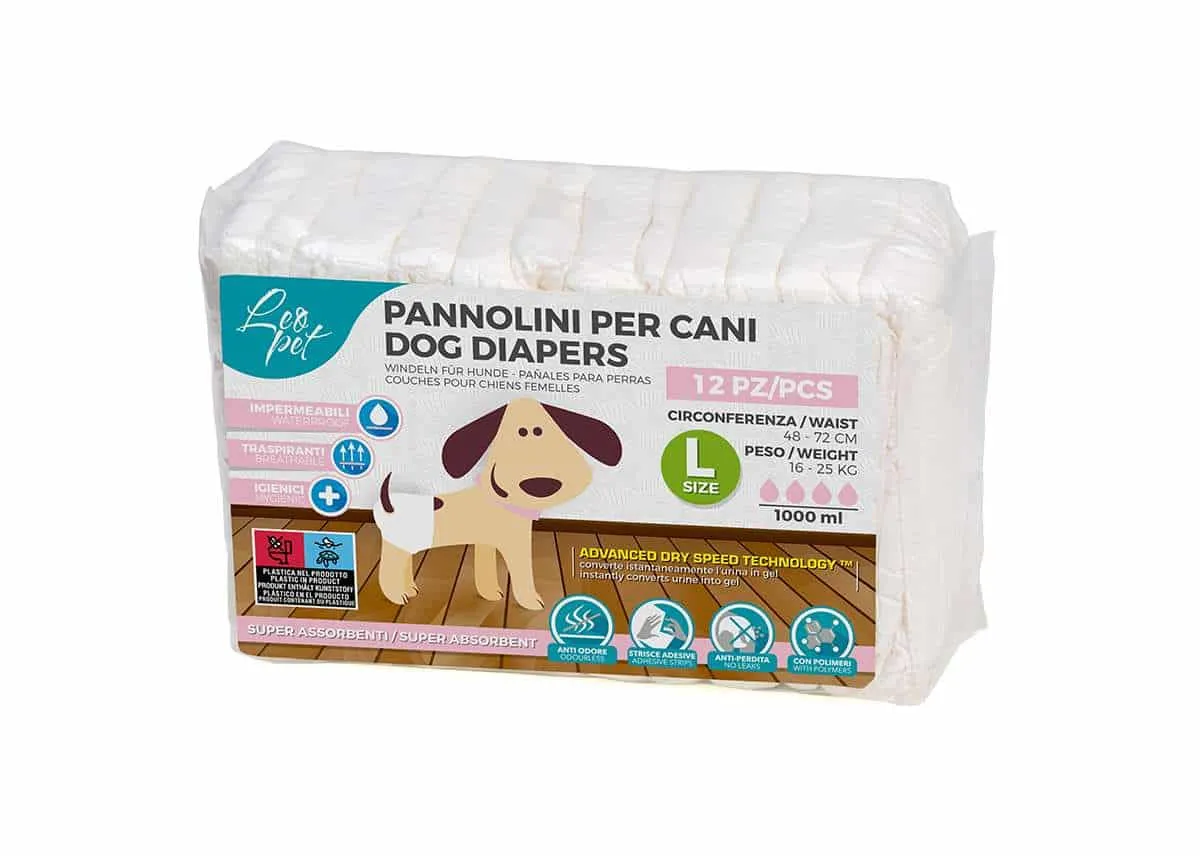 Leopet pannolini igienici assorbenti per cani femmine – 12 pz - immagine 2