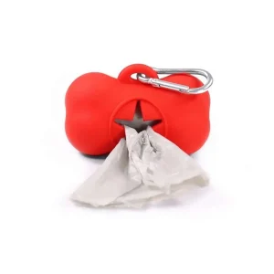 Dispencer sacchetti igienici in silicone a forma di osso – rosso