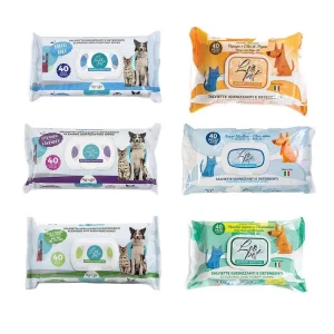 Salviette igienizzanti Leopet per cane e gatto da 40 pz