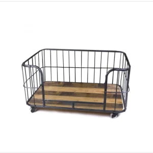 Lex & Max Cestino per cani in filo metallico 75x50 cm nero