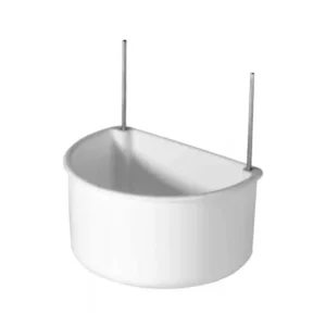 Mangiatoia per pappagalli con ganci in alluminio bianco