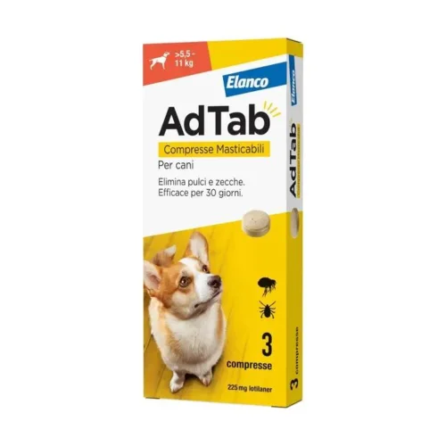 Ad-Tab - 225 Mg Arancio 3 Compresse 5,5- 11 Kg Masticabili Per Cani SOP - immagine 2