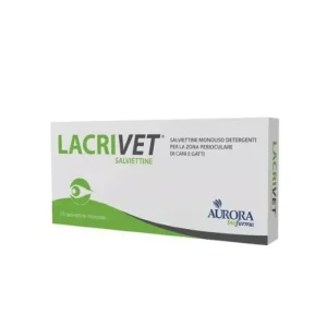 Aurora Biofarma Lacrivet – 15 Salviette – Salviette oculari emollienti per cani e gatti