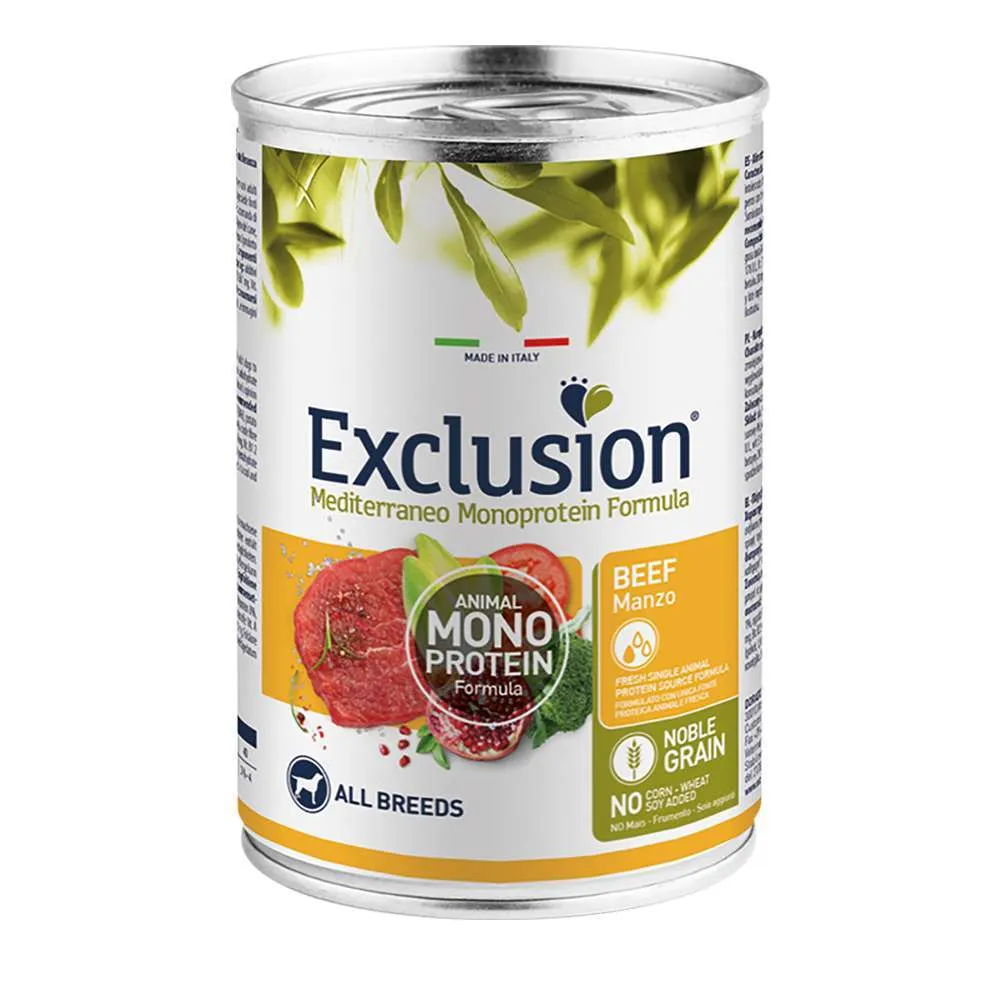 Exclusion mediterraneo wet monoproteico cane adult lattina da 400 gr - immagine 4